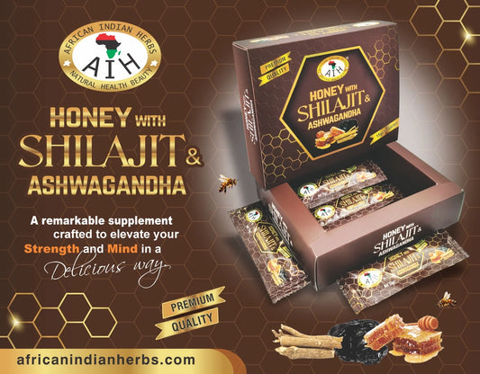 Shilajit & Ashwagandha Honey Packets – 12 Pure Energy Boosting Sachets